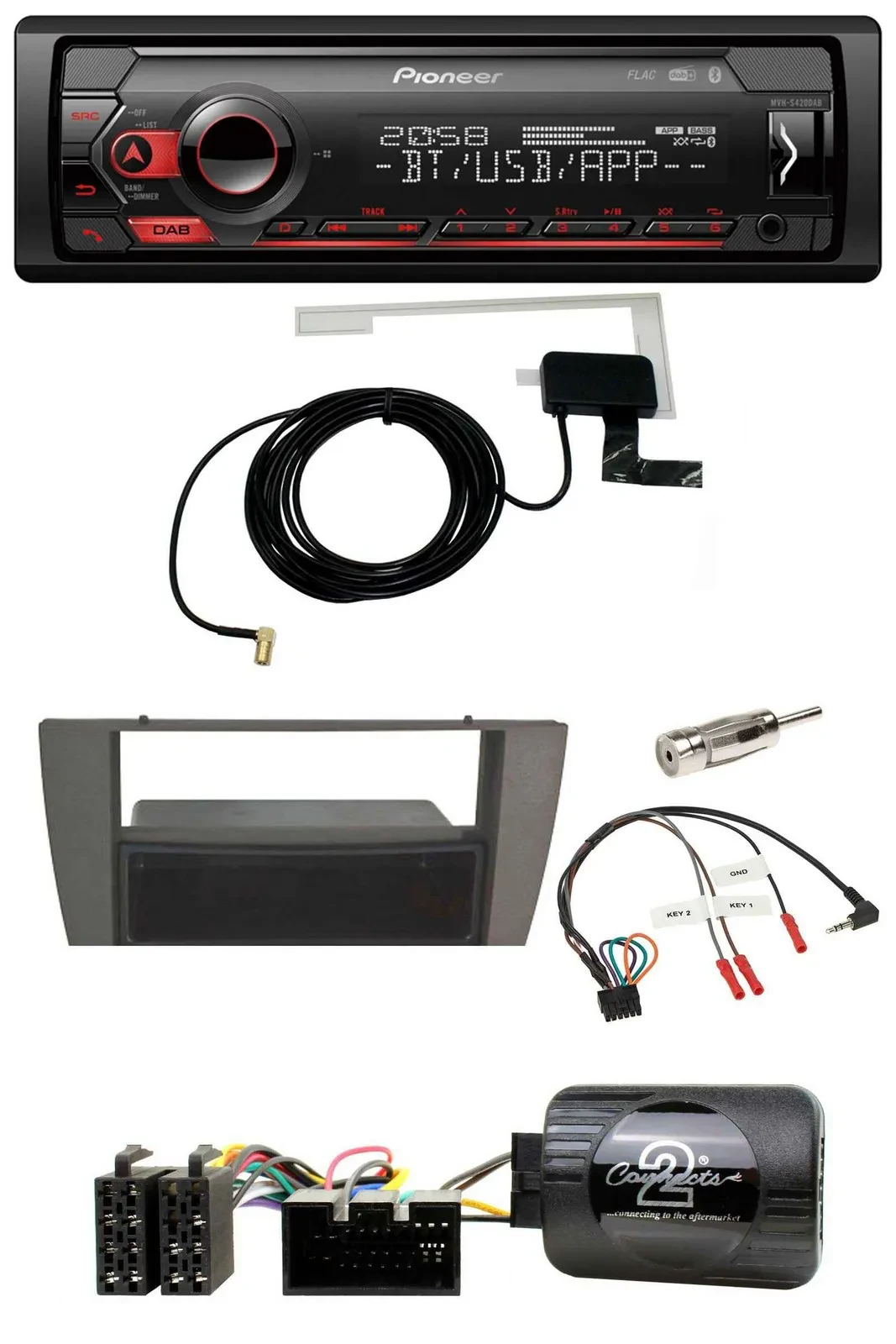 Pioneer DAB USB Lenkrad Bluetooth Autoradio für Jaguar X-Type S-Type 2003-2008