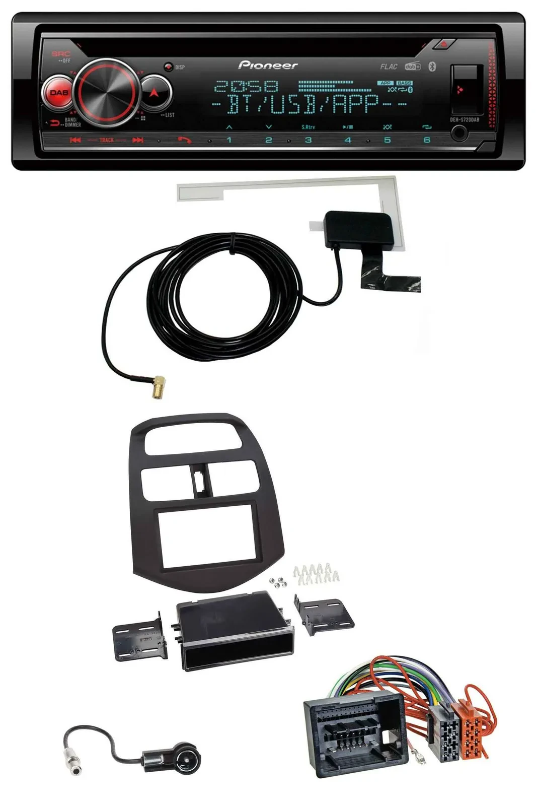 Автомагнитола Pioneer DAB CD MP3 USB Bluetooth для Chevrolet Spark (с 2013)