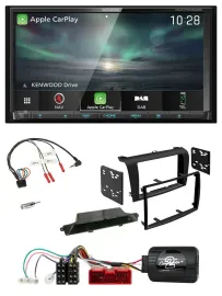 Автомагнитола Kenwood 2DIN Bluetooth USB DAB TMC навигация для Mazda 3 2003–2009 черная с поддержкой кнопок на руле