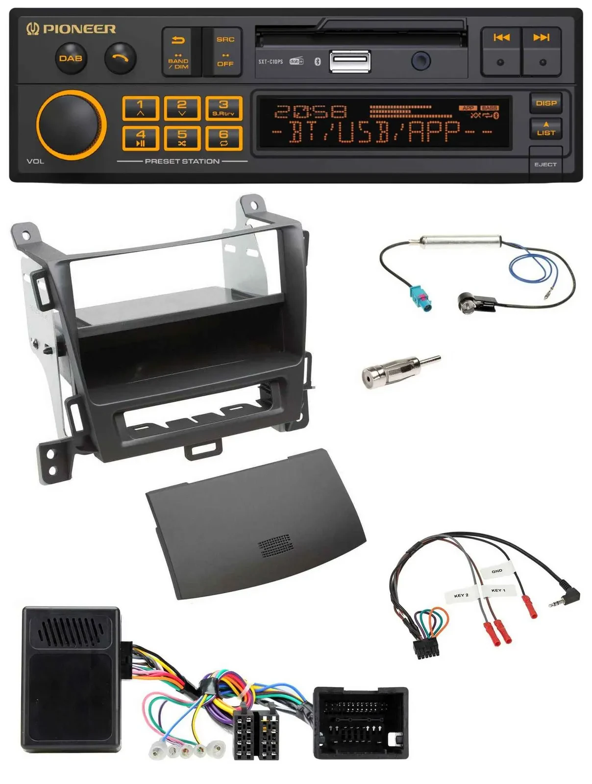 Pioneer DAB Lenkrad USB Bluetooth Autoradio für Opel Tourer Zafira ab 2013 jet b