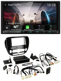 Kenwood Lenkrad 2DIN USB DAB Bluetooth Autoradio für Kia Soul ab 2014 Klima