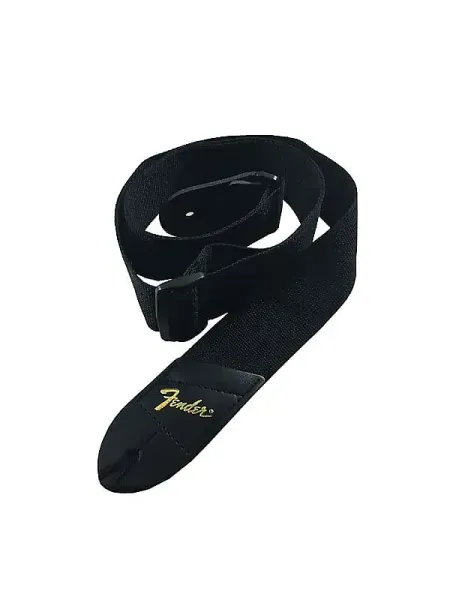 Ремень для гитары Fender Gold Foil Logo Leather Ends Black