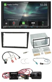 Kenwood Bluetooth USB 2DIN Lenkrad TMC DAB Navigation für Opel Corsa D stealth s