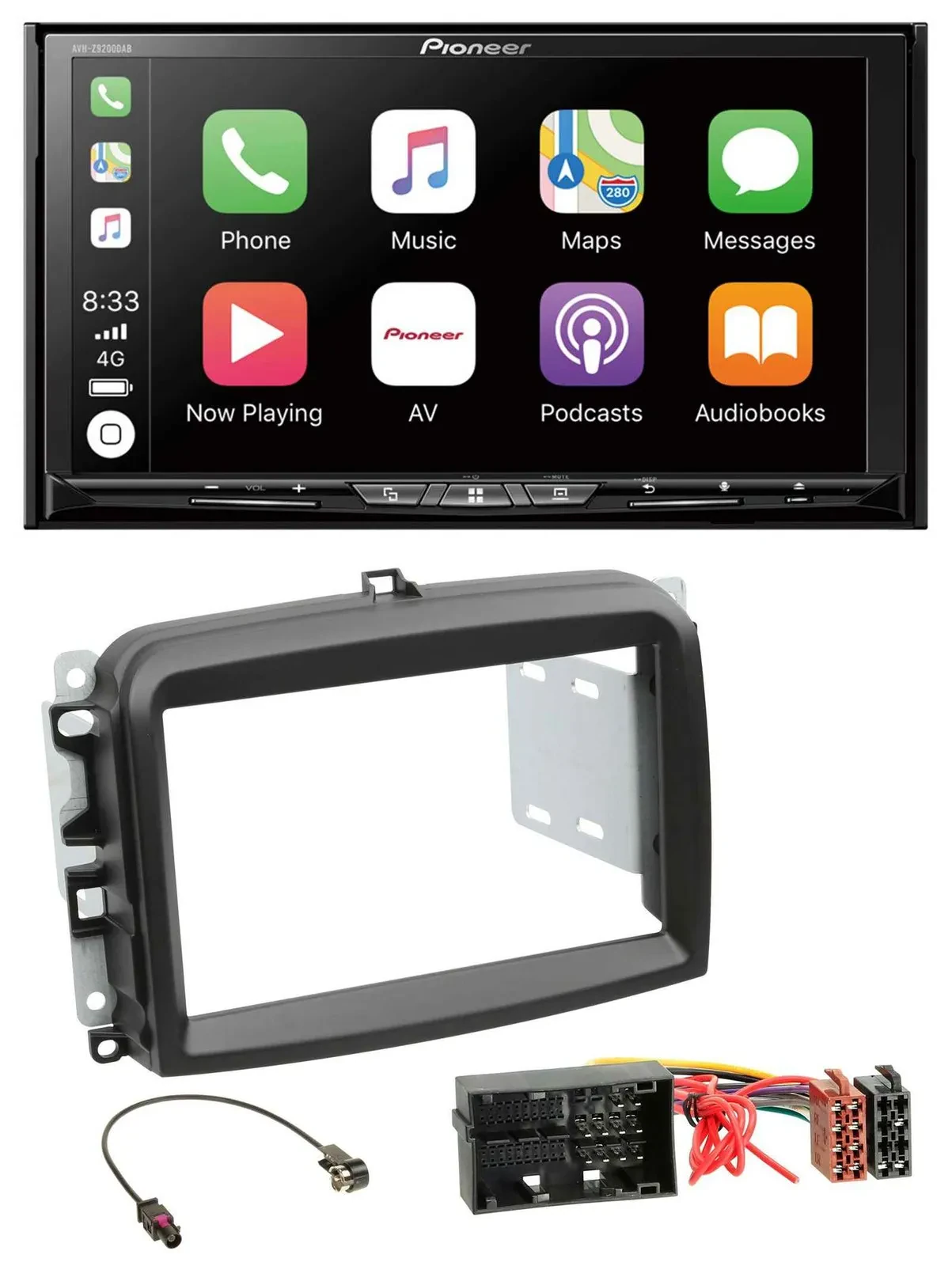 Pioneer 2DIN MP3 USB DAB DVD Bluetooth Autoradio für Fiat 500 L (ab 2012)