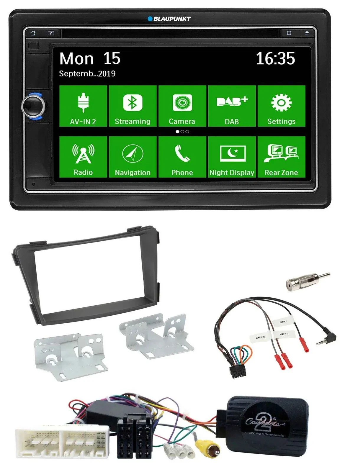 Автомагнитола Blaupunkt 2DIN, Bluetooth, DAB, USB, навигация TMC для Hyundai i40 (VF, с 2016)