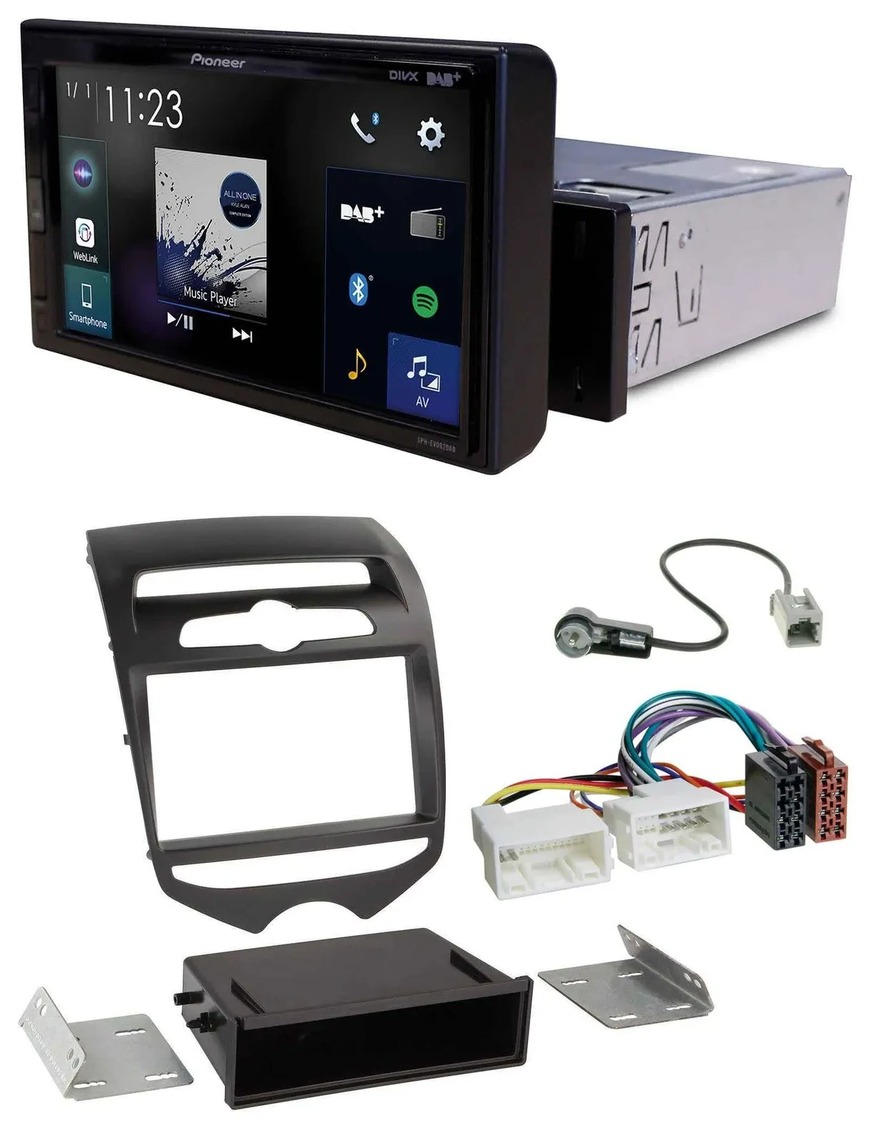 Pioneer DAB MP3 Bluetooth USB Autoradio für Hyundai ix20 (ab 10) man. Klima