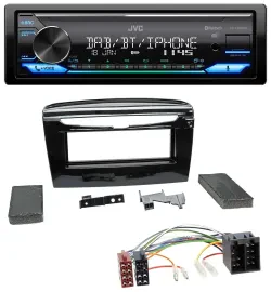 Автомагнитола JVC Bluetooth DAB USB MP3 для Lancia Y (с 2012), черный глянец