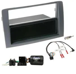 Einbauset Lenkradadapter DIN Autoradio für Fiat Idea 2006-2011 grau