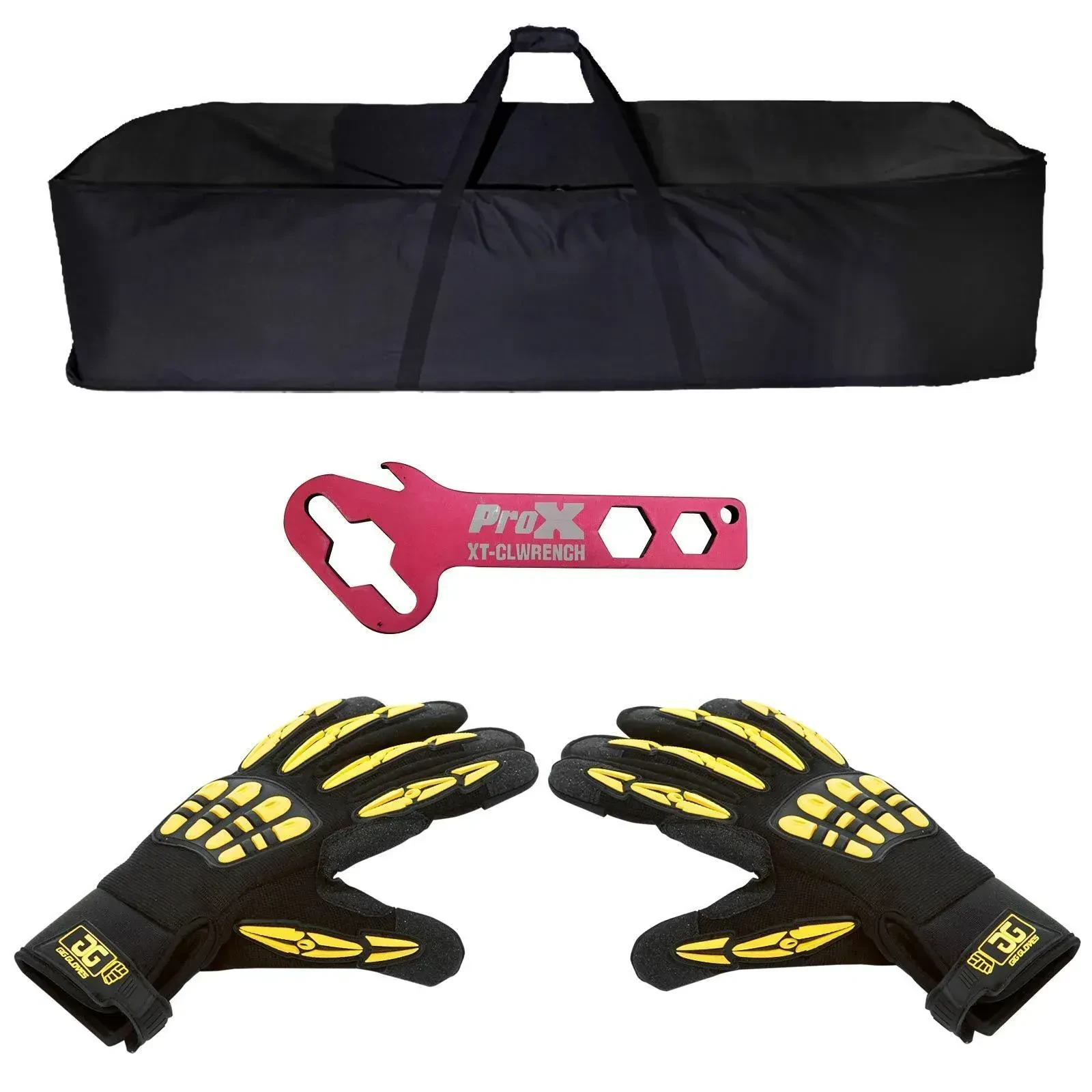 Global Truss 8.2FT Truss Transport Bag + Black & Yellow Gig Work Gloves + Key