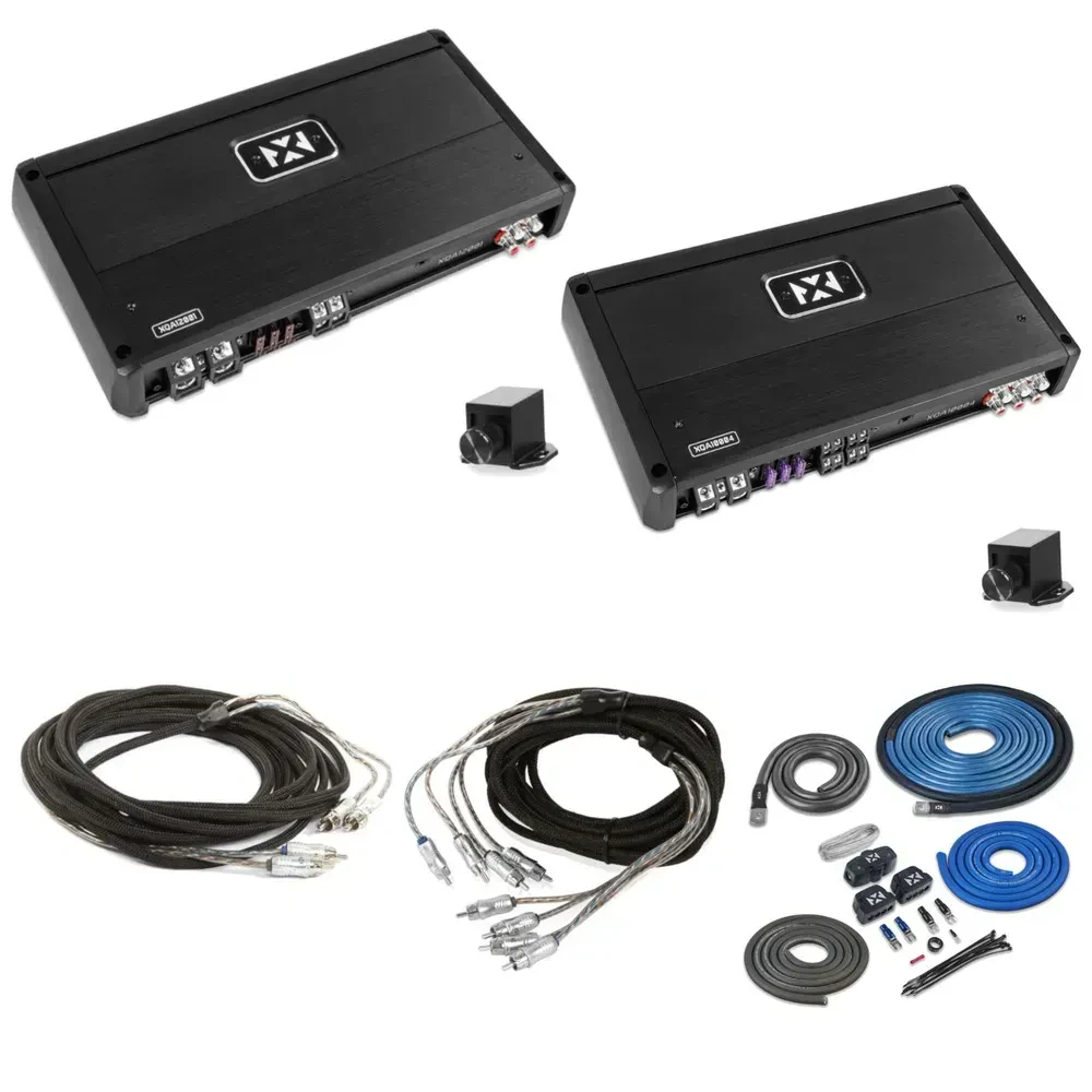 Усилитель мощности NVX 2AMP_KIT_RCA 4-Channel & Mono (набор) с установочным комплектом и кабелем