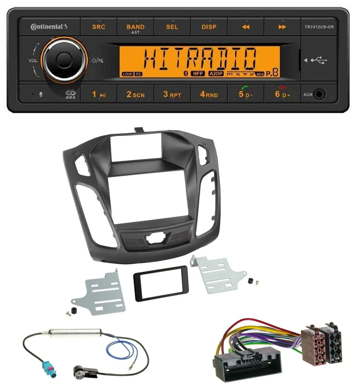 Continental MP3 Bluetooth AUX USB Autoradio für Ford Focus (DYB, 2011-2014)