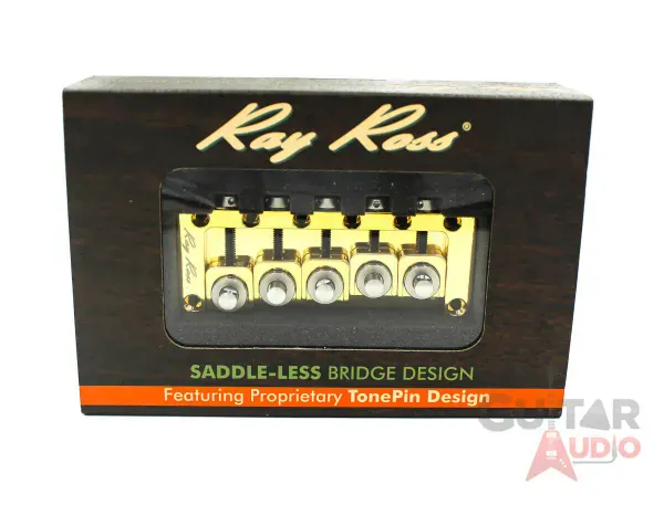 Ray Ross Saddle-Less/Saddleless 5-STRING 17mm Space Bass Bridge - GOLD, RRB517G