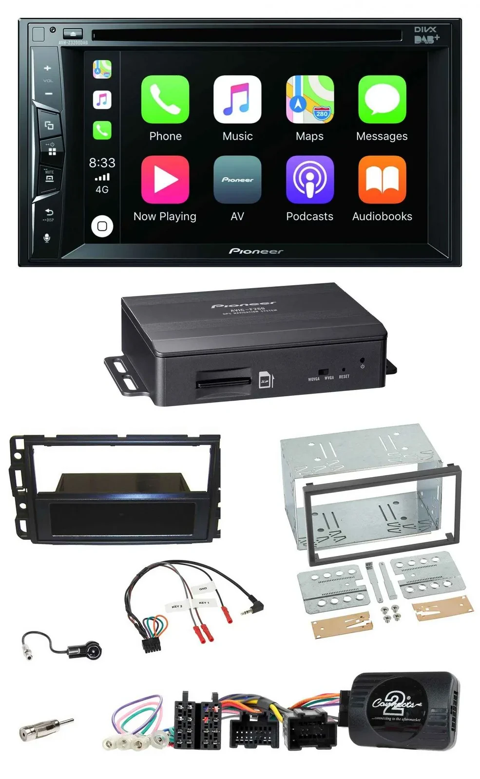 Pioneer Lenkrad TMC 2DIN Bluetooth DAB Navigation für Cadillac BLS YSCF 2006-201