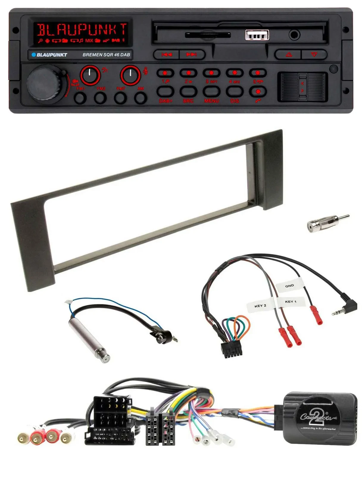 Blaupunkt SD Lenkrad USB Bluetooth DAB Autoradio für Audi A4 2000-2004 Can-Bus I