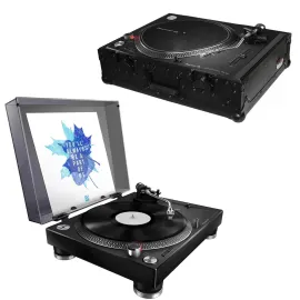 Pioneer PLX-500 High-Torque Direct Drive Turntable (Black) + Black ProX Case