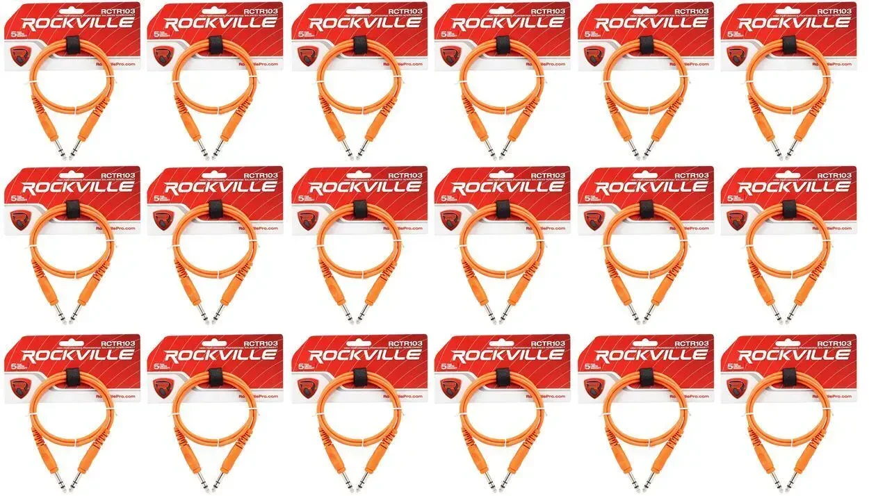 Коммутационный кабель Rockville RCTR103O Orange 0.9 м (18 штук)