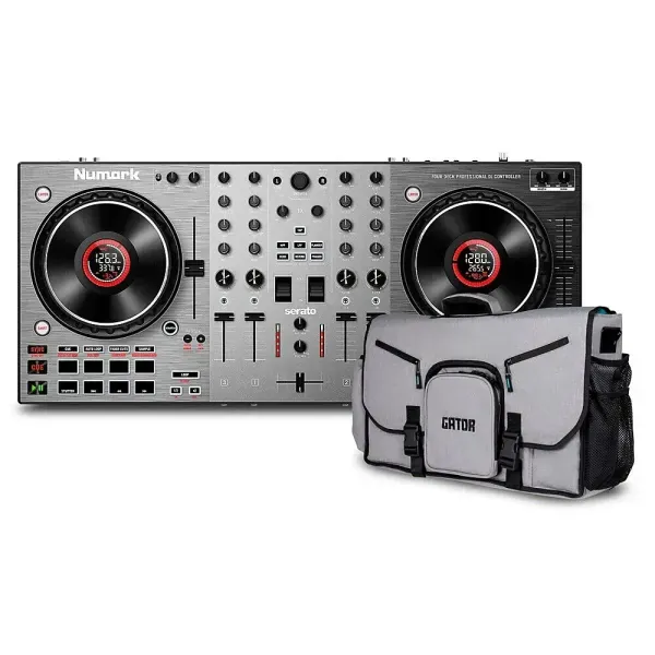 DJ-контроллер с джогом Numark NS4FX с чехлом