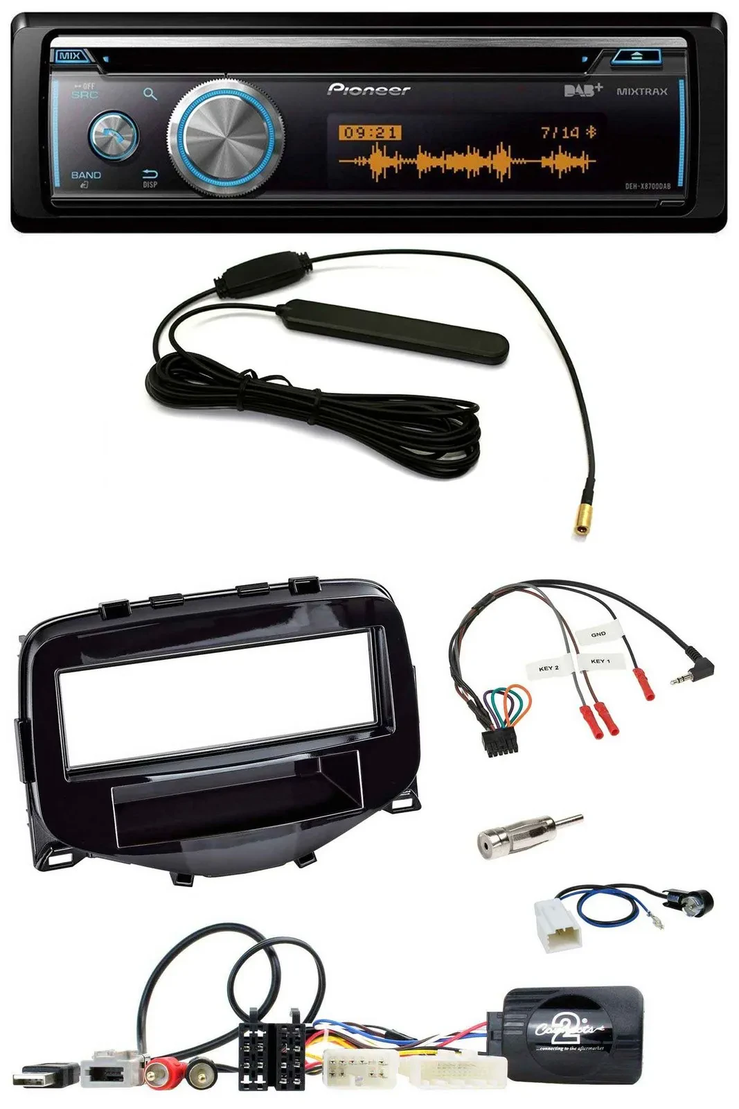 Pioneer CD USB Bluetooth DAB Lenkrad Autoradio für Toyota Aygo 2014-2021