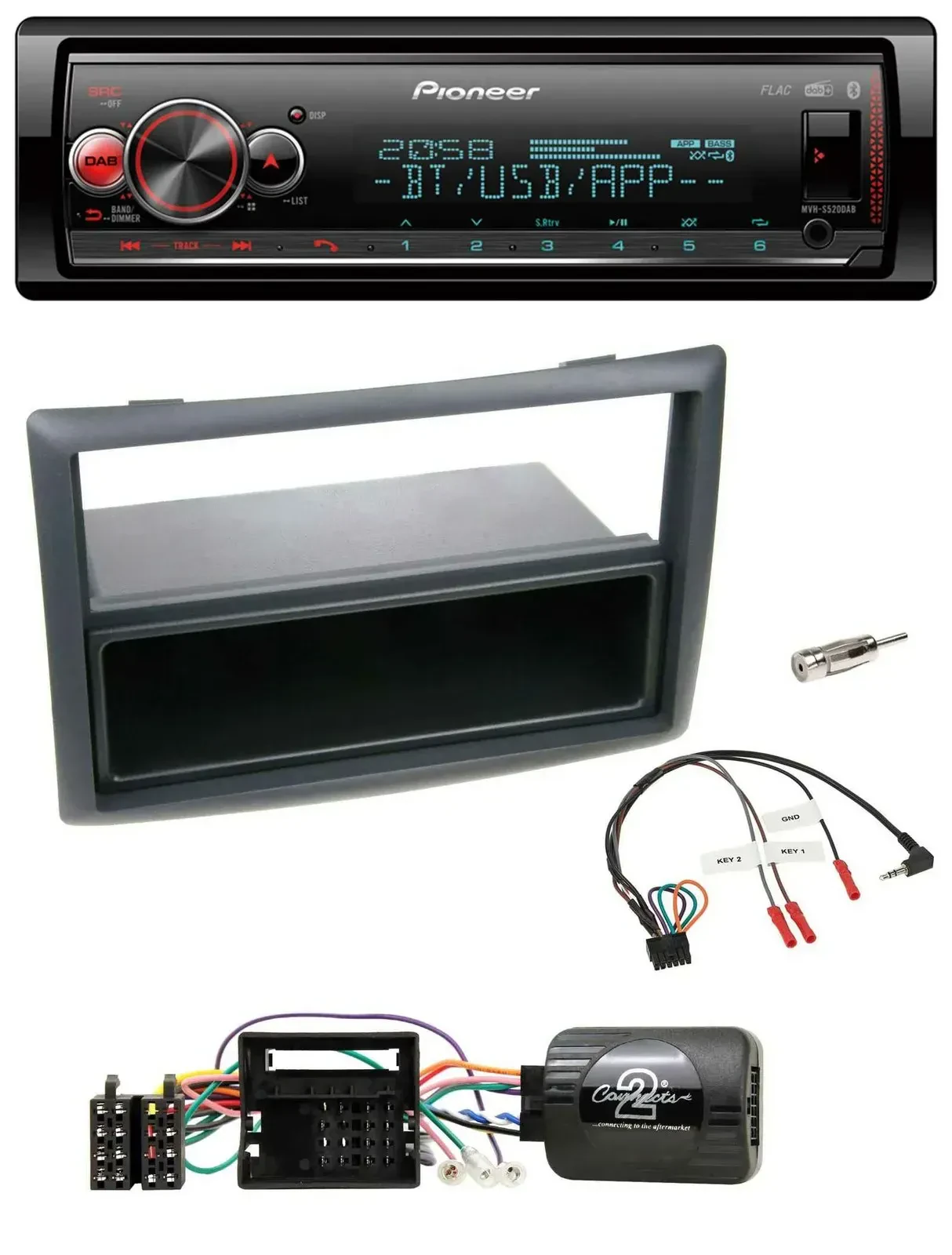 Автомагнитола Pioneer Bluetooth USB DAB для Renault Megane 2009–2012 с поддержкой кнопок на руле