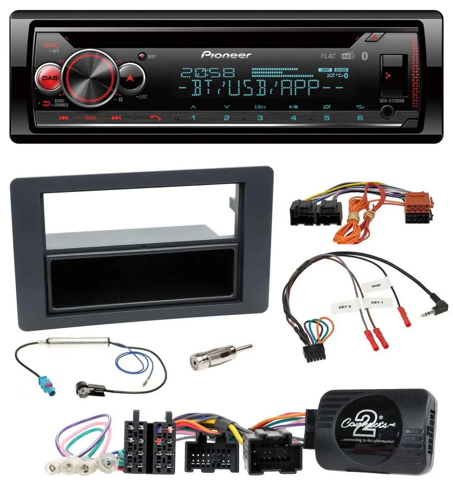 Pioneer Lenkrad DAB CD Bluetooth USB Autoradio für Saab 9-5 YS3E Facelift 2005-2