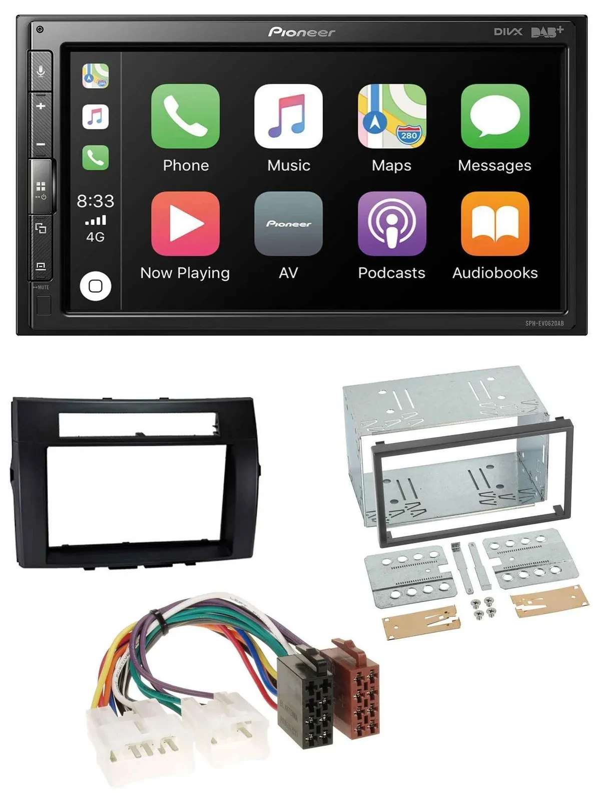 Pioneer USB MP3 DAB 2DIN Bluetooth Autoradio für Toyota Corolla 04-09 Verso schw