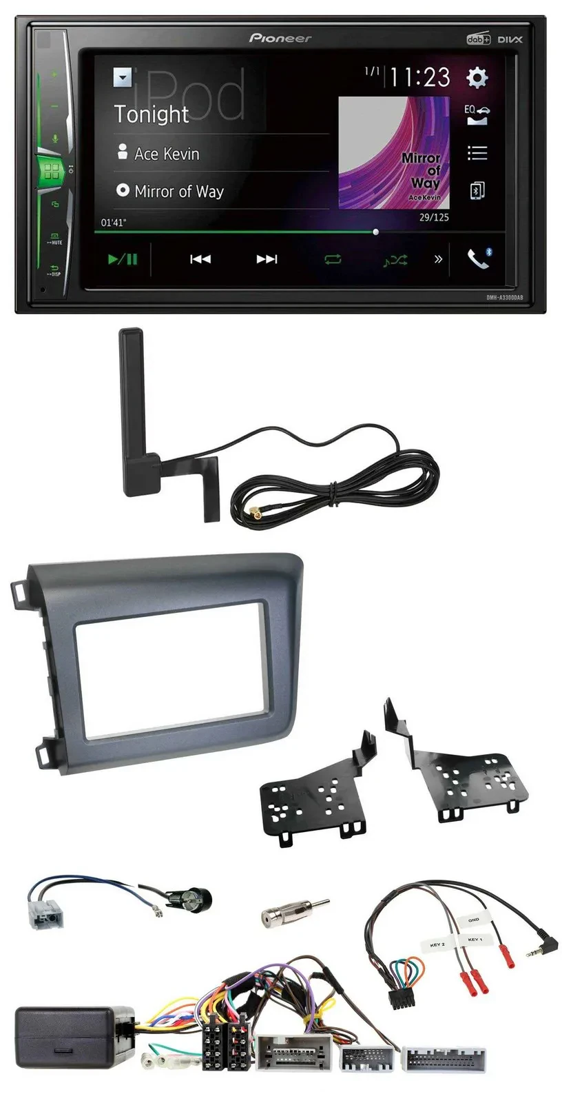 Автомагнитола для Honda Civic (US) 2012 Pioneer 2DIN, Bluetooth, DAB, MP3