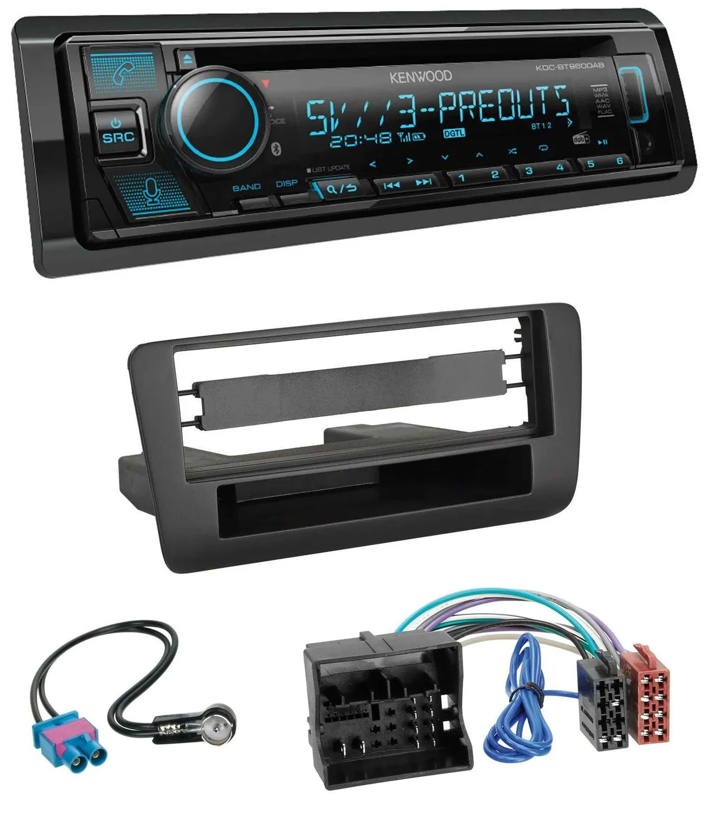 Автомагнитола для Audi A1 (с 2012) Kenwood Bluetooth USB CD MP3 DAB