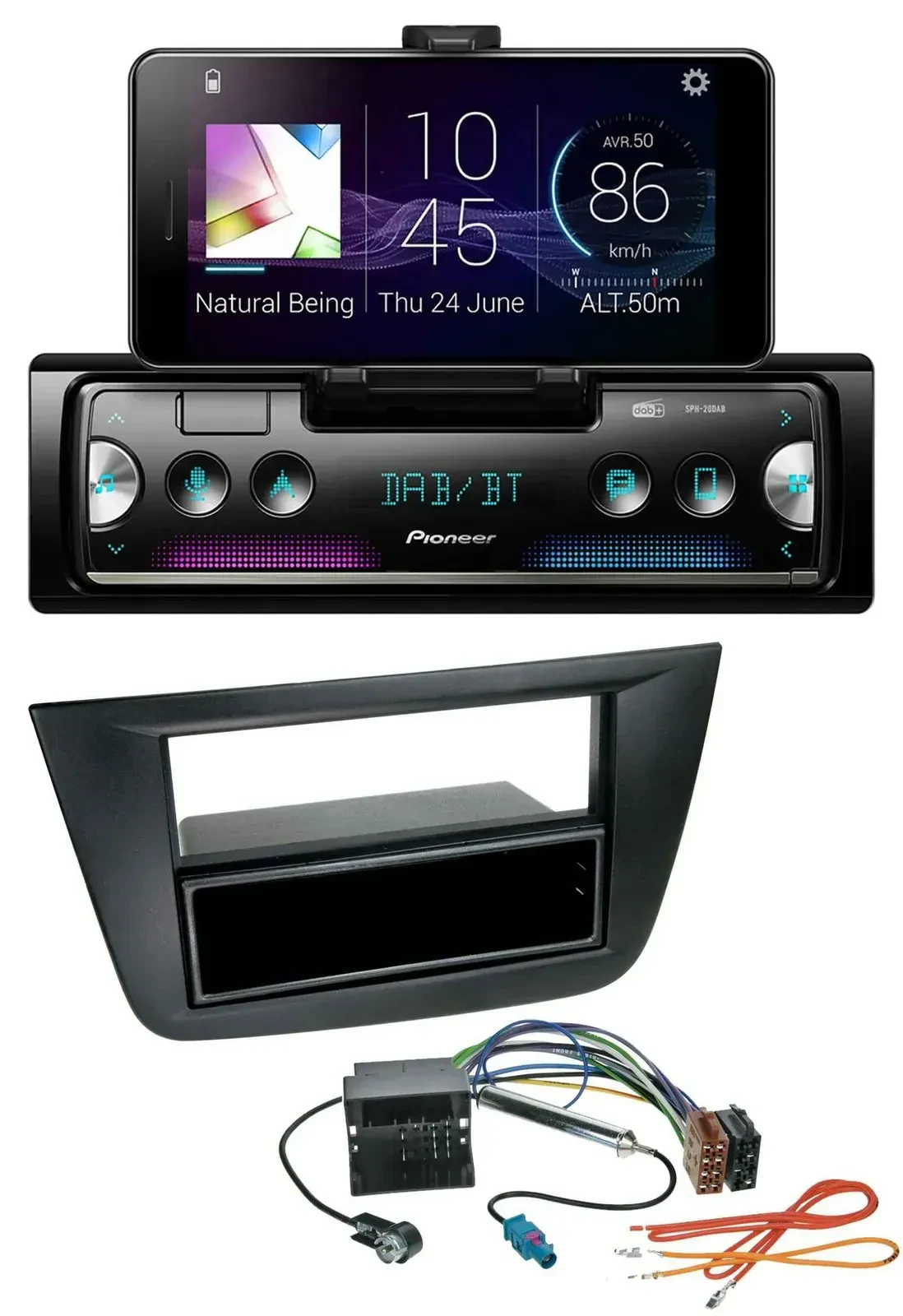 Автомагнитола Pioneer USB MP3 Bluetooth DAB для Seat Toledo/Altea (с 2005), черный