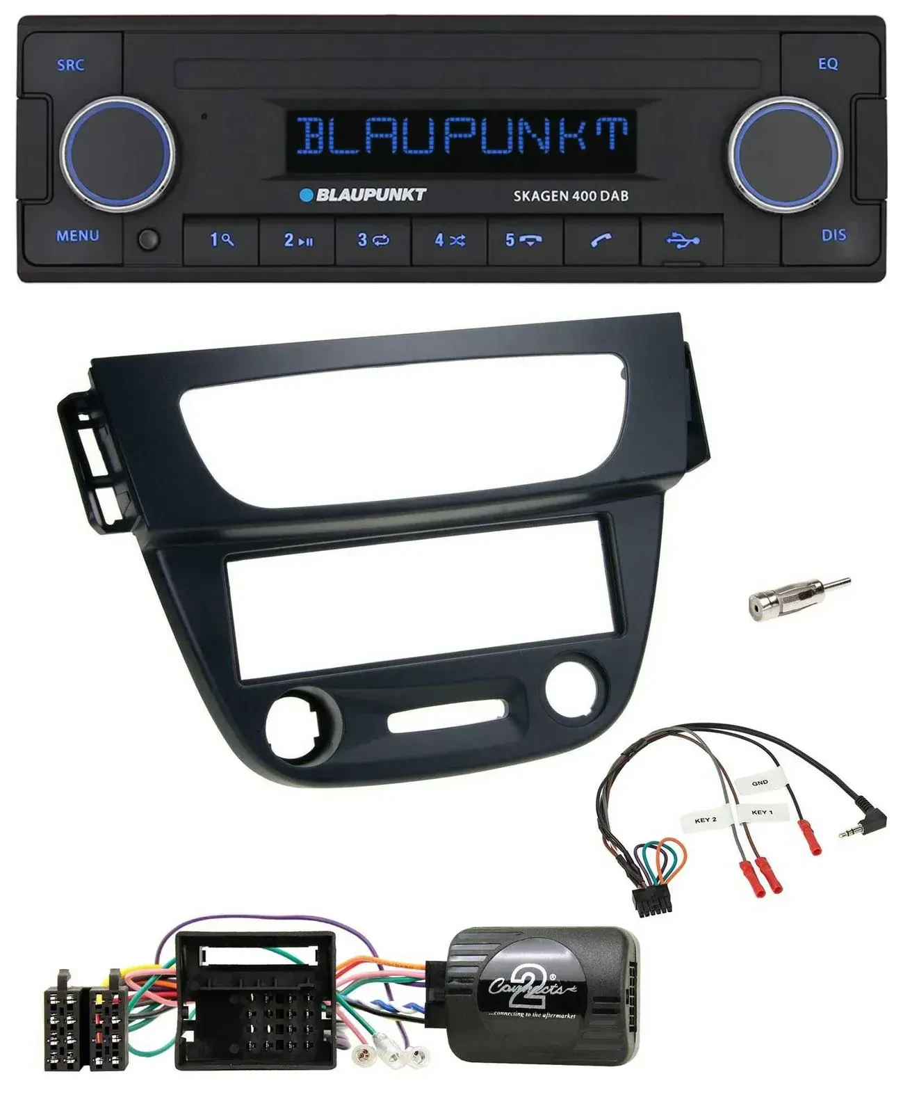 Blaupunkt DAB USB Bluetooth Lenkrad Autoradio für Renault Megane III 09-12 schwa