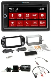 Blaupunkt TMC USB Lenkrad Bluetooth DAB 2DIN Navigation für Fiat 500 Fakra 08-15