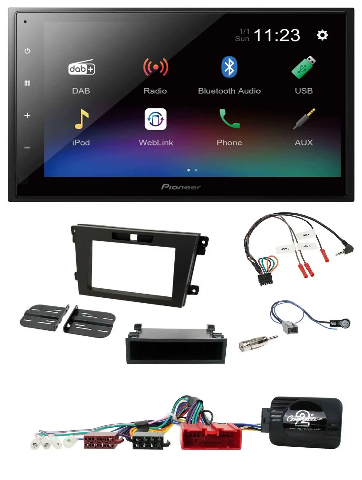 Pioneer USB Bluetooth DAB 2DIN Lenkrad Autoradio für Mazda CX-7 2008-2010