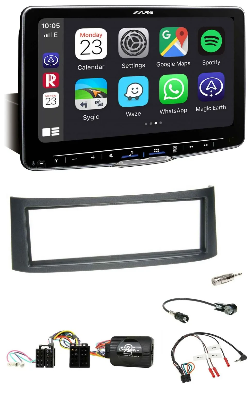 Автомагнитола Alpine Bluetooth USB DAB для Smart ForFour W454 (2004–2006), черный