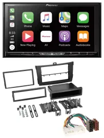 Автомагнитола для Toyota Corolla 2009–2013 Pioneer 2-DIN MP3 USB DAB DVD Bluetooth, черный