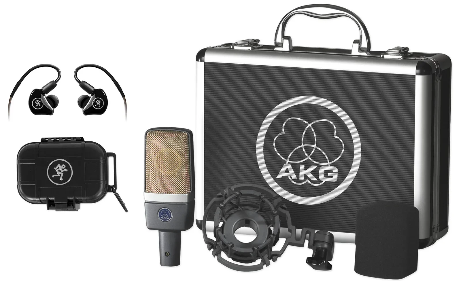 AKG C214 Studio Condenser Microphone Recording Mic+Mackie Bluetooth Monitors