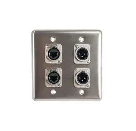 Elite Core Quad Wall Plate w/2 Tactical Ethernet and 2 XLR Male Connections...