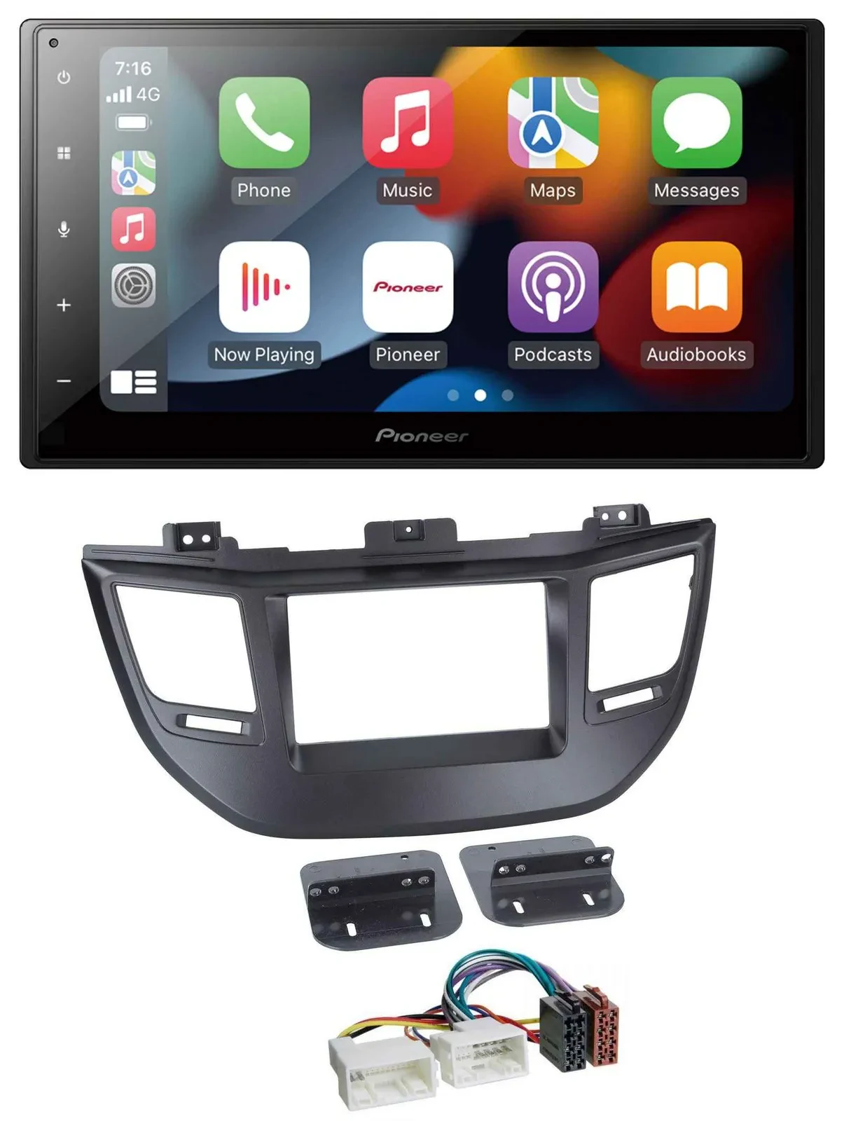 Автомагнитола Pioneer 2 DIN, DAB, Bluetooth, USB, MP3, для Hyundai Tucson (с 2015), черный
