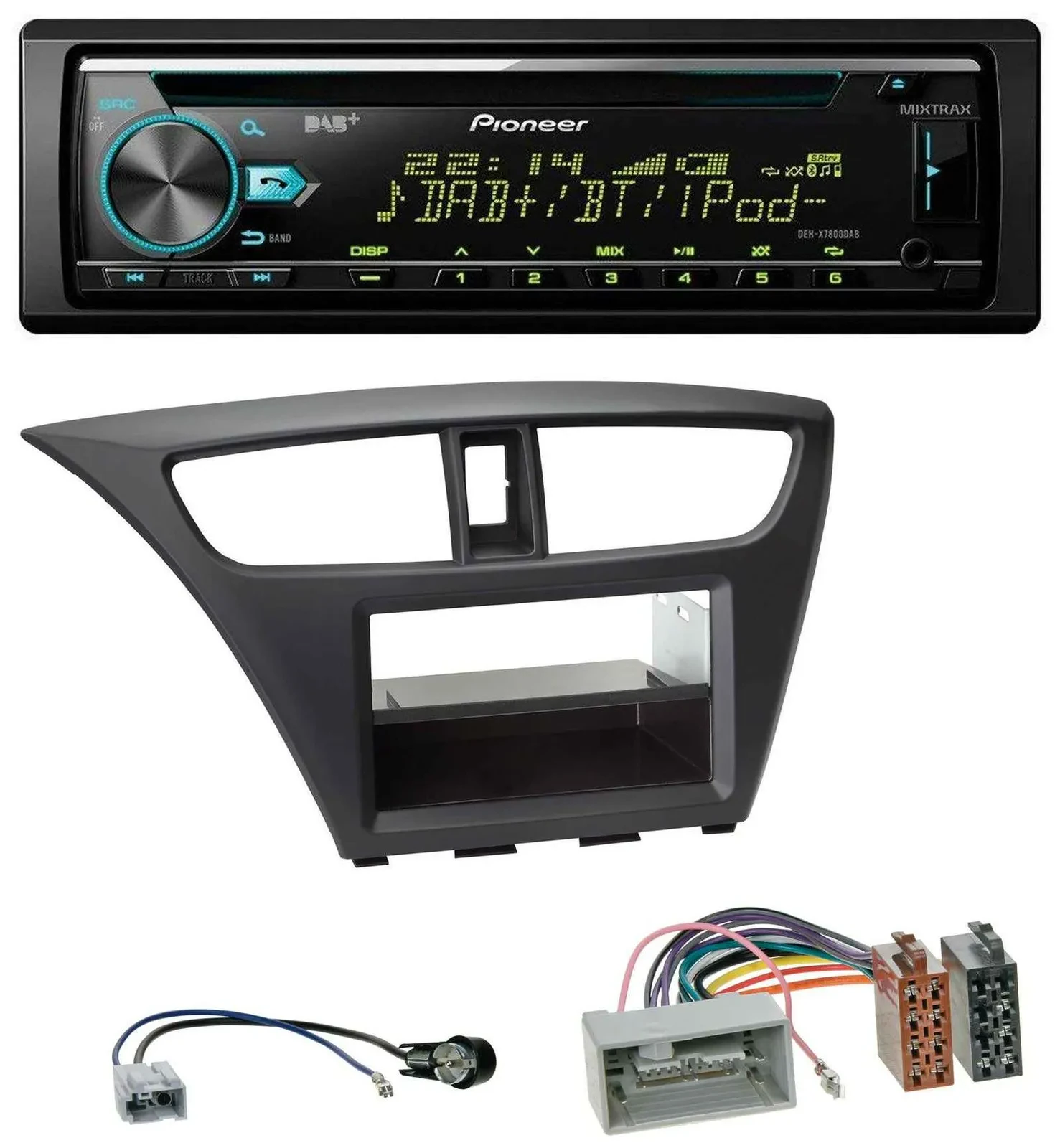 Pioneer DAB MP3 CD USB Bluetooth Autoradio für Honda Civic (ab 2012)
