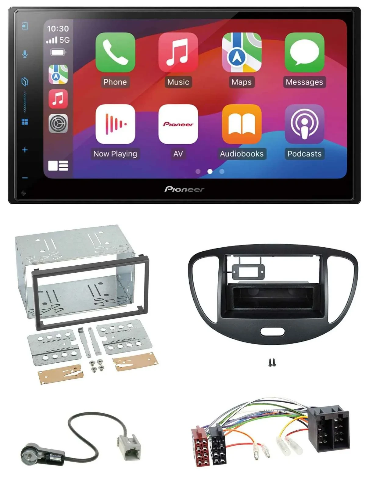 Pioneer DAB USB MP3 Bluetooth 2DIN Autoradio für Hyundai i10 2008-2013 schwarz