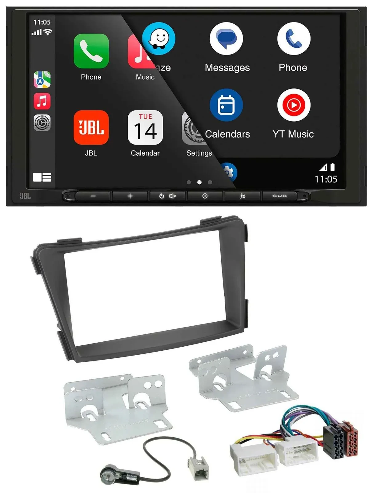 JBL USB 2DIN MP3 Bluetooth AUX Autoradio für Hyundai i40 VF ab 2011 schwarz