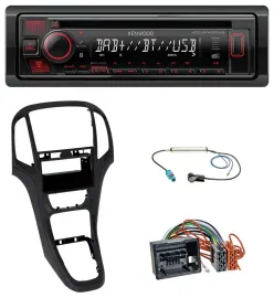 Kenwood MP3 CD USB Bluetooth DAB Autoradio für Opel Astra J ab 2009 Perl schwarz