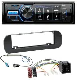 Автомагнитола для Fiat Panda (с 2012) JVC Bluetooth MP3 USB DAB, черный