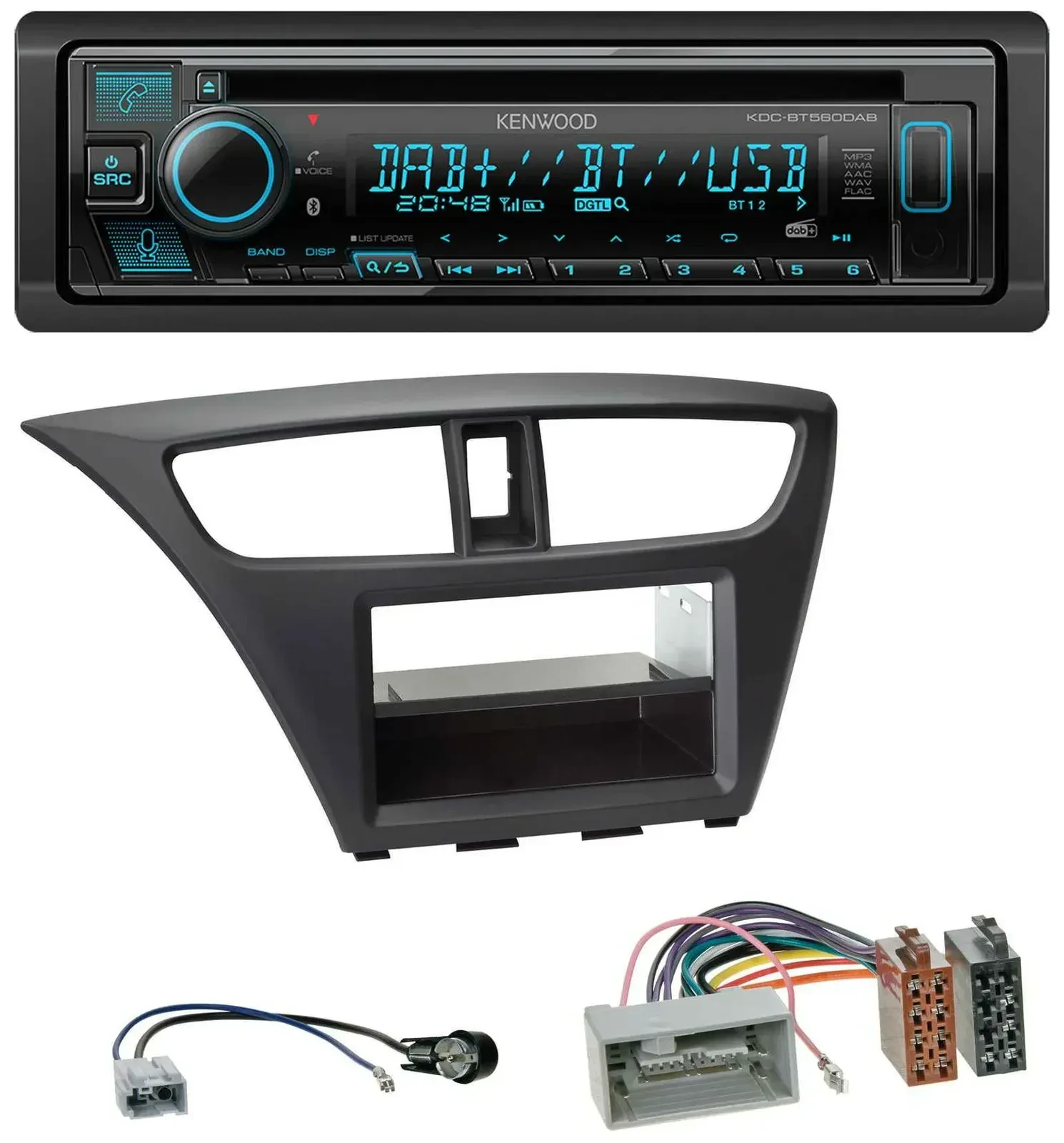 Автомагнитола для Honda Civic Kenwood Bluetooth DAB CD/MP3 USB