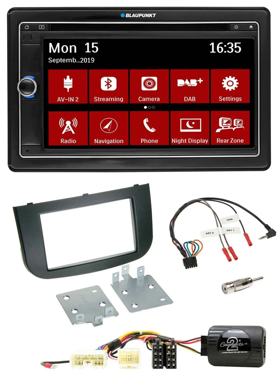 Blaupunkt Lenkrad DAB TMC 2DIN USB Bluetooth Navigation für Mitsubishi Colt 2008