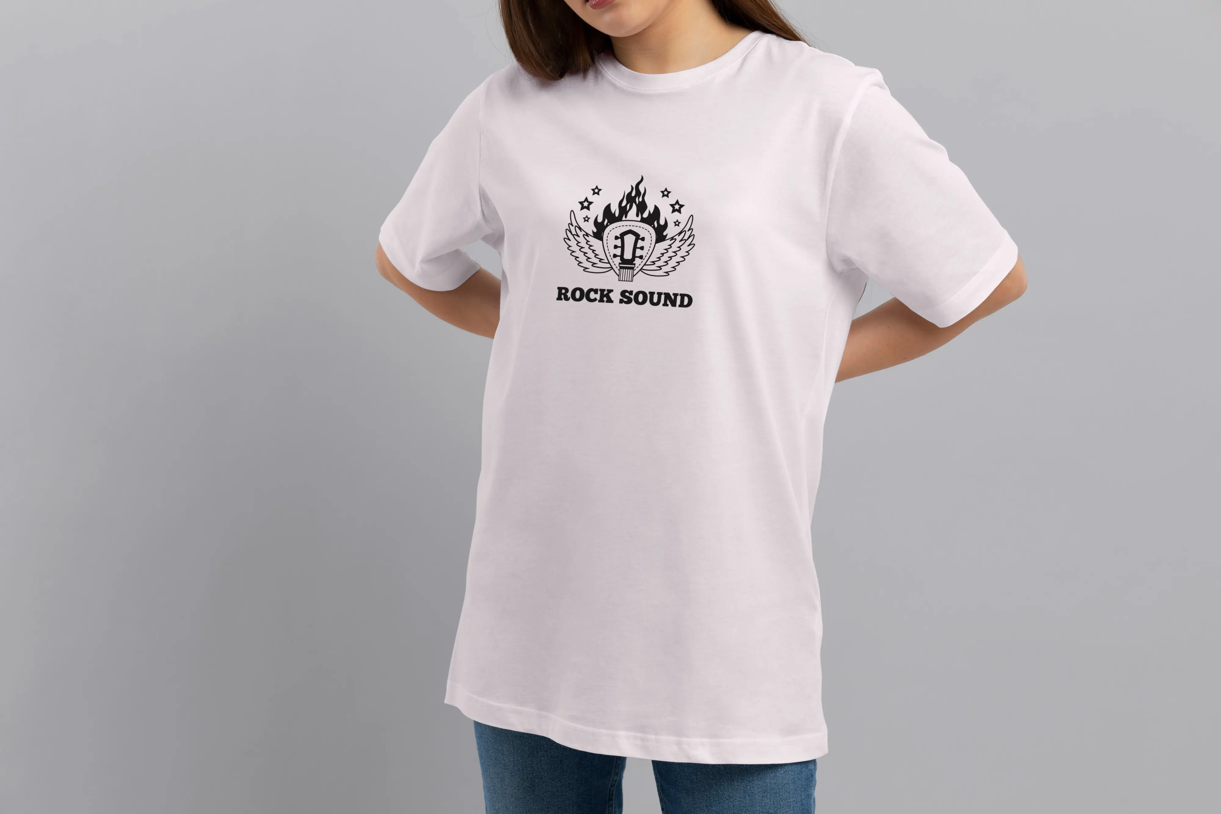 Футболка Popmerch MWL47 "Rock Sound" белая, мужская, размер L