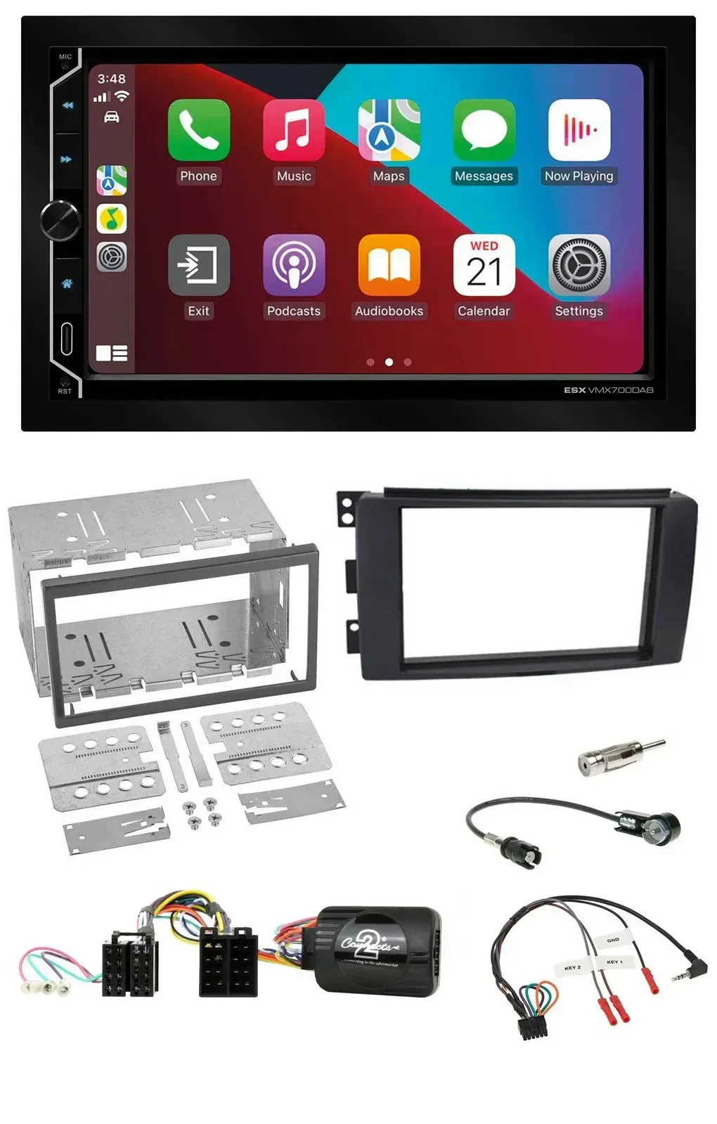 ESX 2DIN DAB USB Lenkrad Bluetooth Autoradio für Smart ForFour 2004-2006