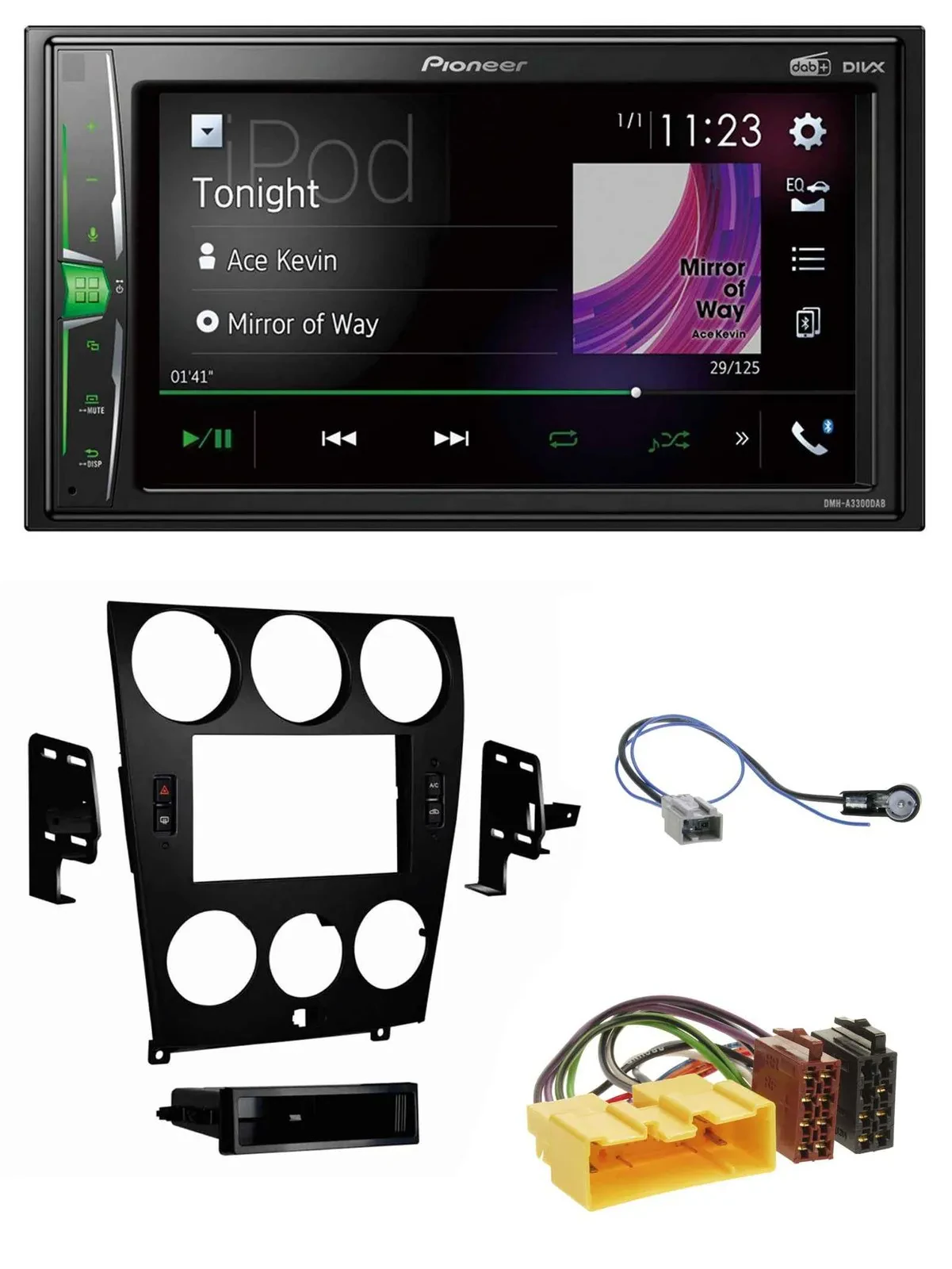 Автомагнитола Pioneer 2-DIN, MP3, DAB, USB, Bluetooth для Mazda 6 (2006–2008)