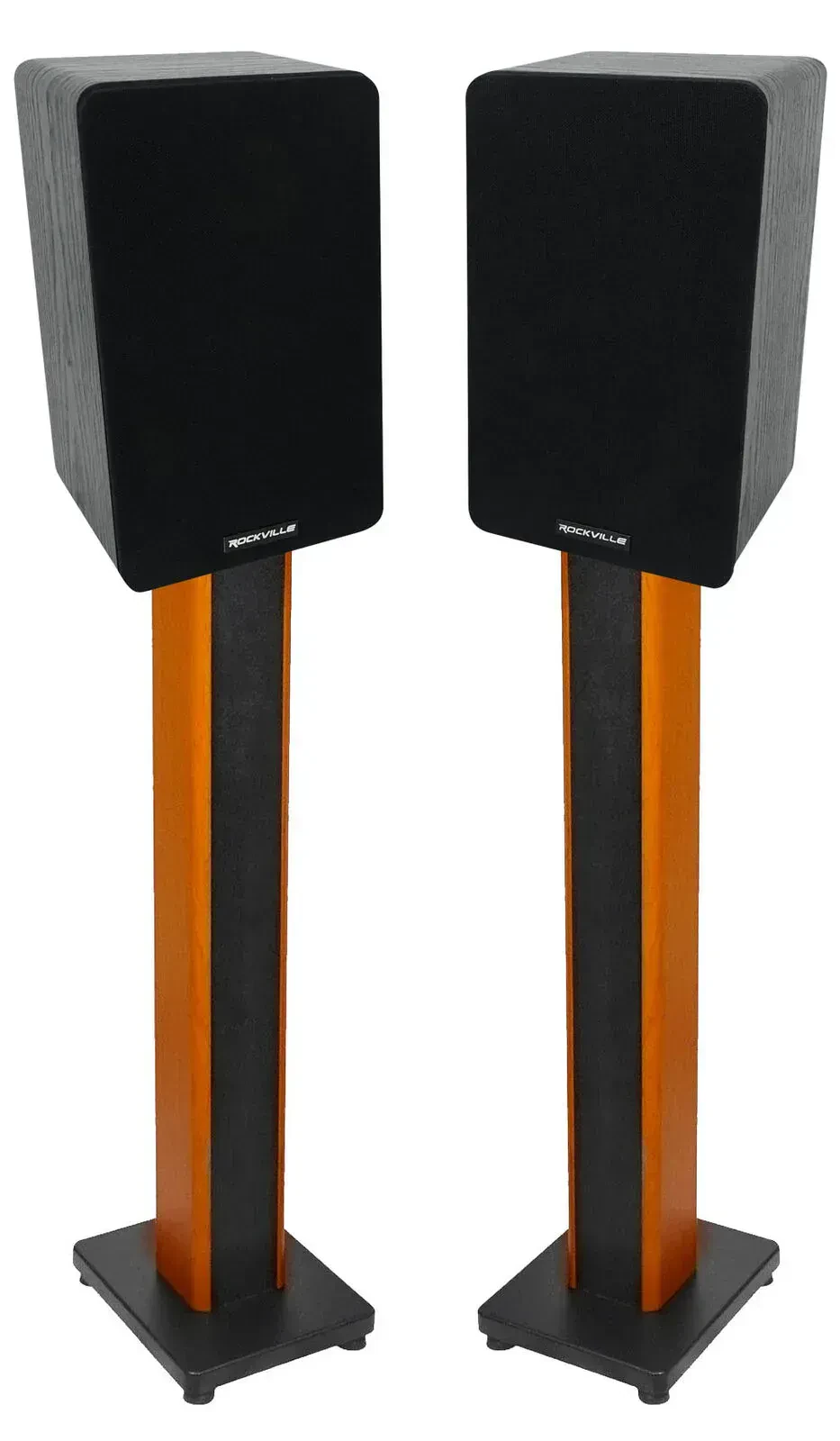 Широкополосная акустическая система Rockville RockShelf 58B Black со стойкой (пара)