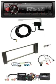 Pioneer USB Lenkrad DAB Bluetooth Autoradio für Audi A4 B6 00-04 Quadlock Doppel