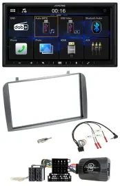 Автомагнитола Alpine 2DIN Bluetooth DAB USB для Alfa Romeo GT/147 (2007–2010), антрацит, с поддержкой управления на руле