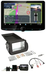 Kenwood Bluetooth DAB TMC 2DIN Lenkrad USB Navigation für Citroen Nemo Fiat Fior